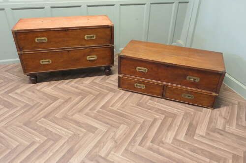 Teak Campaign Chest, 2 Piece Secretaire photo buy