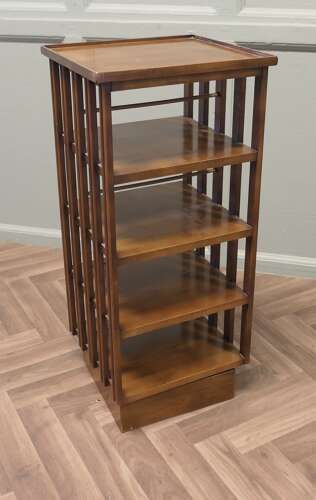 A Petite French 4 Shelf Revolving Bookcase photo Furniture