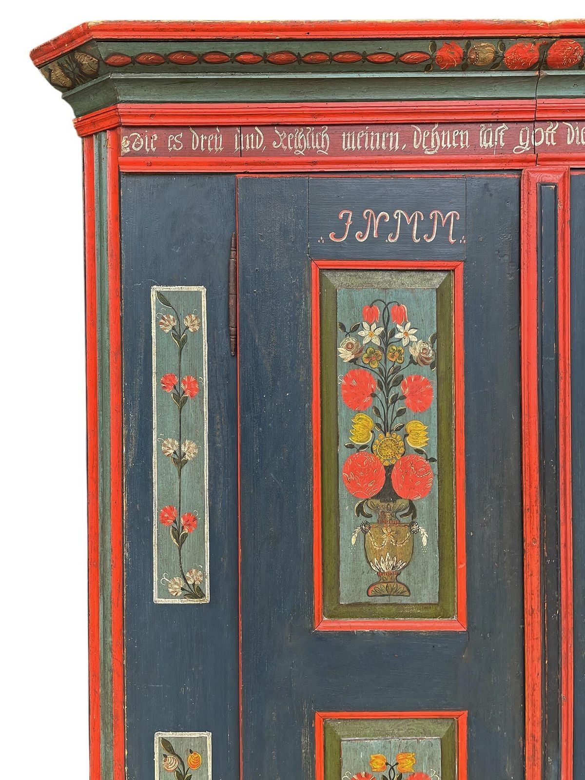 4200.0 1825 Blue Floral Painted Cupboard photo