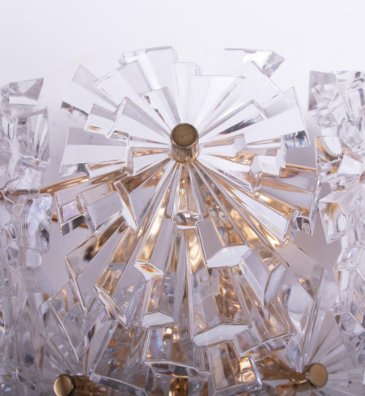 1970s Germany Kinkeldey Starburst Wall Sconces Crystals & Gilt Brass, Set Of 2 photo buy