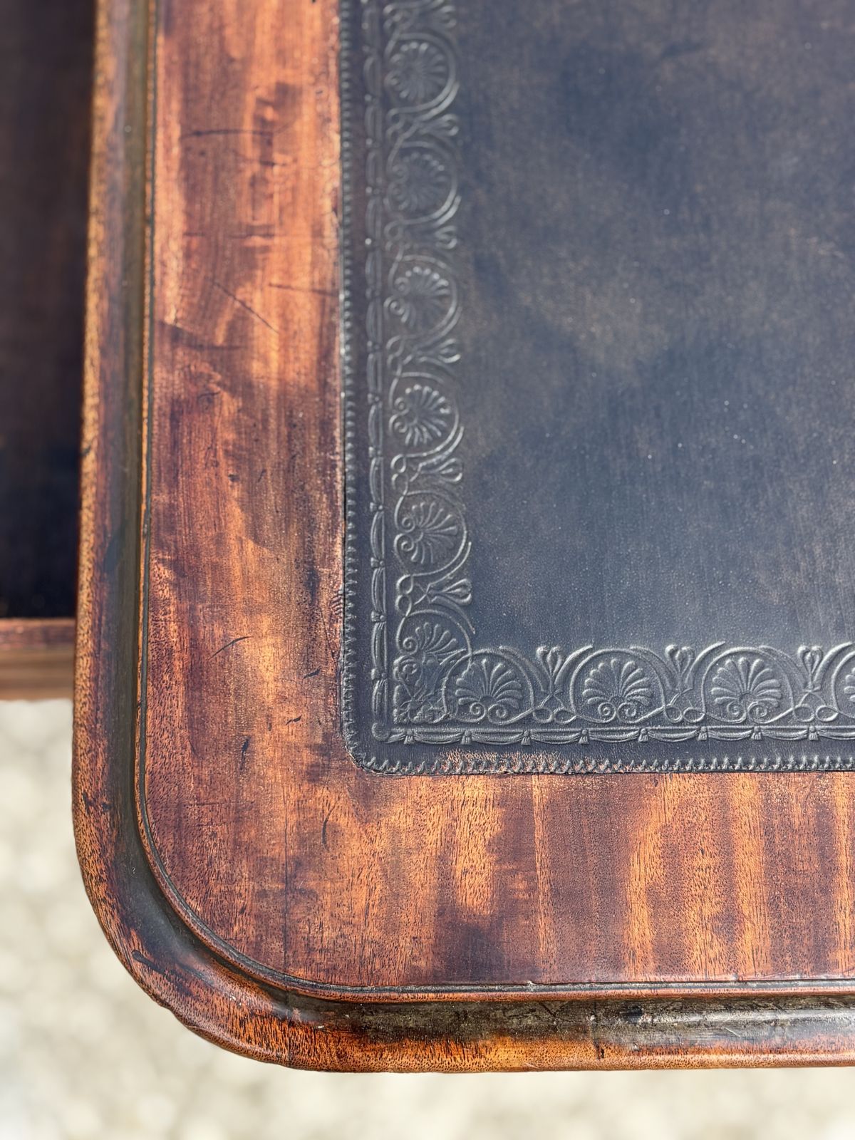 9800.0 18th Century George III Period Mahogany Writing Table Stamped W.Priest photo