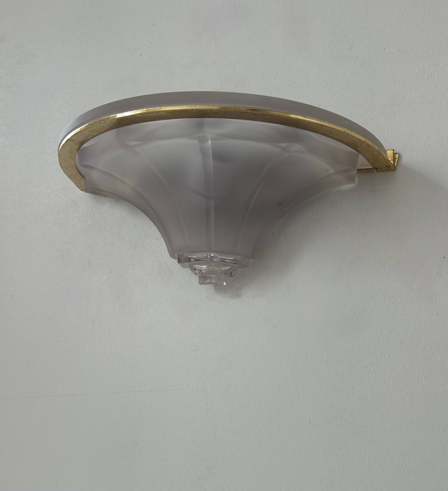 Pair Of Glass And Brass Wall Lights, France, 1960 photo 244.0