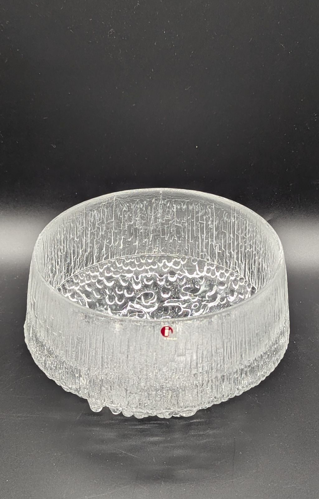 Iconic Finnish Mid Century Iittala Ultima Thule Glass Bowl By Tapio Wirkkala 1970s photo for sale