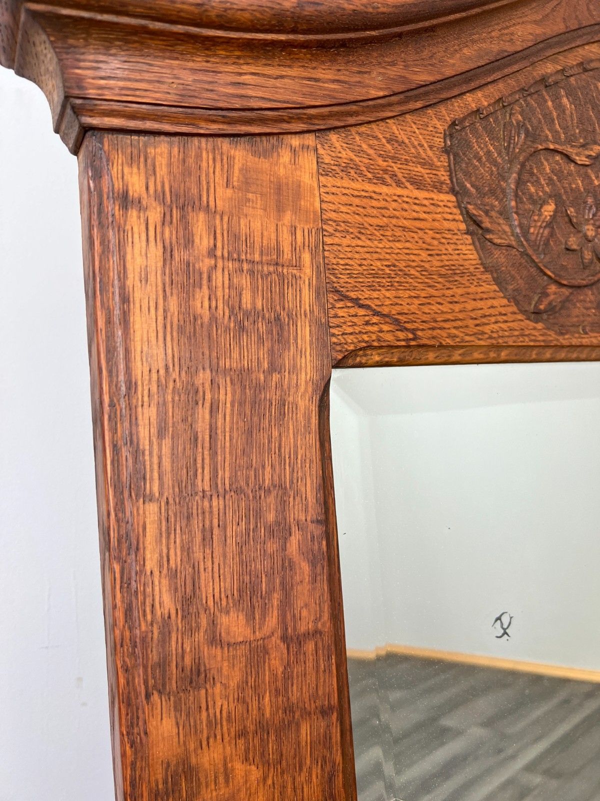 Mirror Antique French Oak Carved Floral Frame – Lot 4119 photo Home Decor