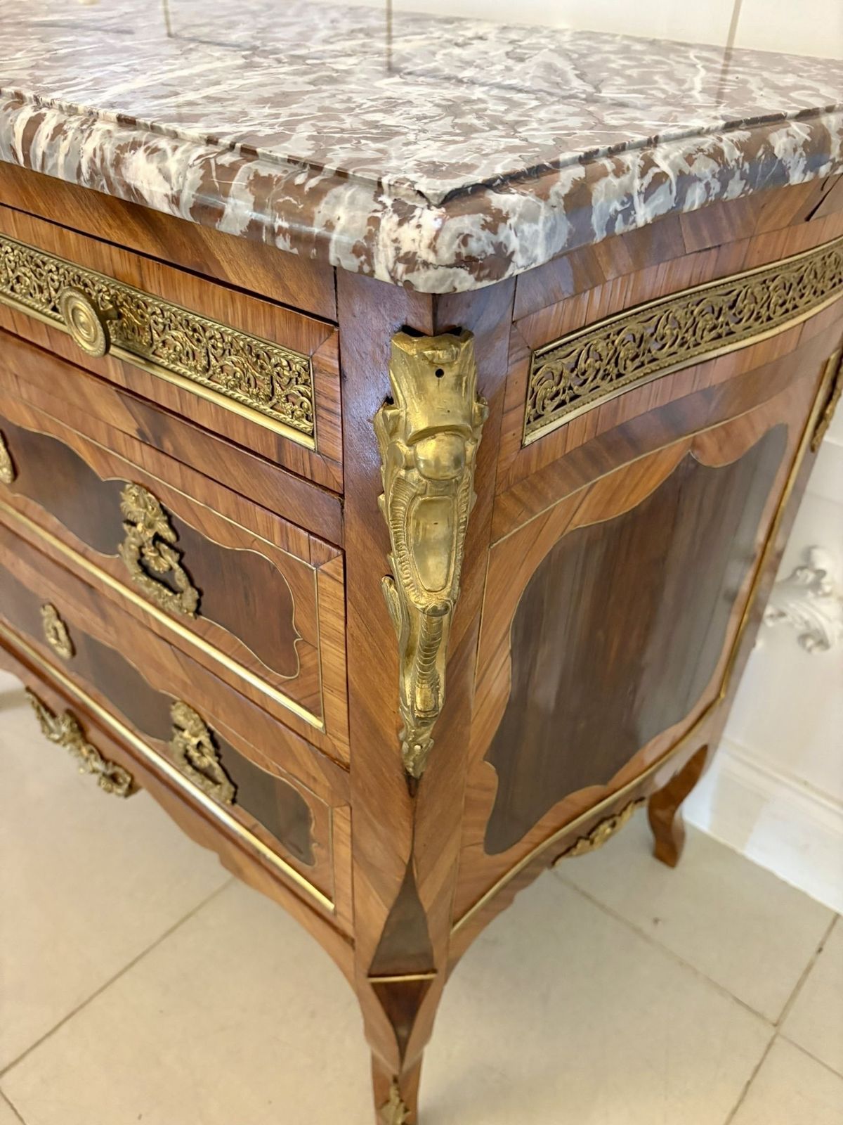 Outstanding Quality Antique 19th Century French Marble Top Chest Of Drawers photo Furniture