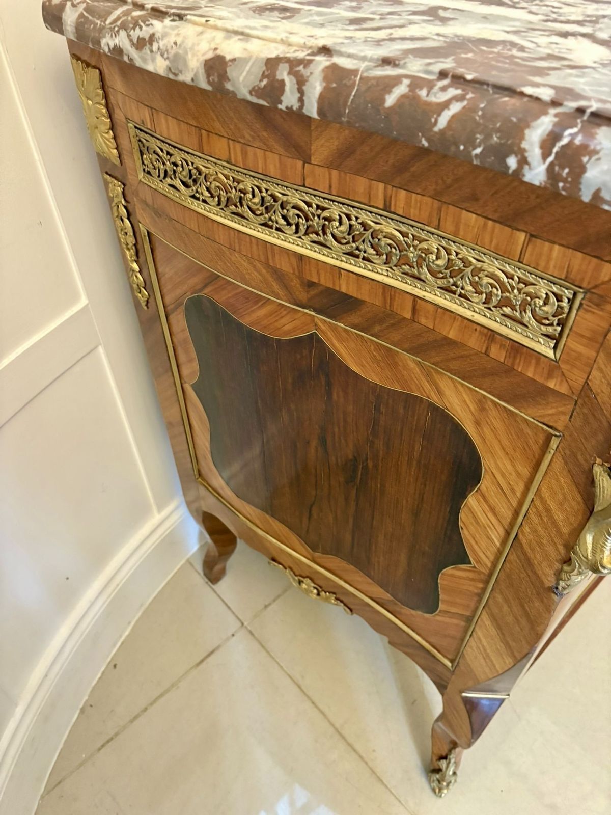 Furniture Outstanding Quality Antique 19th Century French Marble Top Chest Of Drawers photo