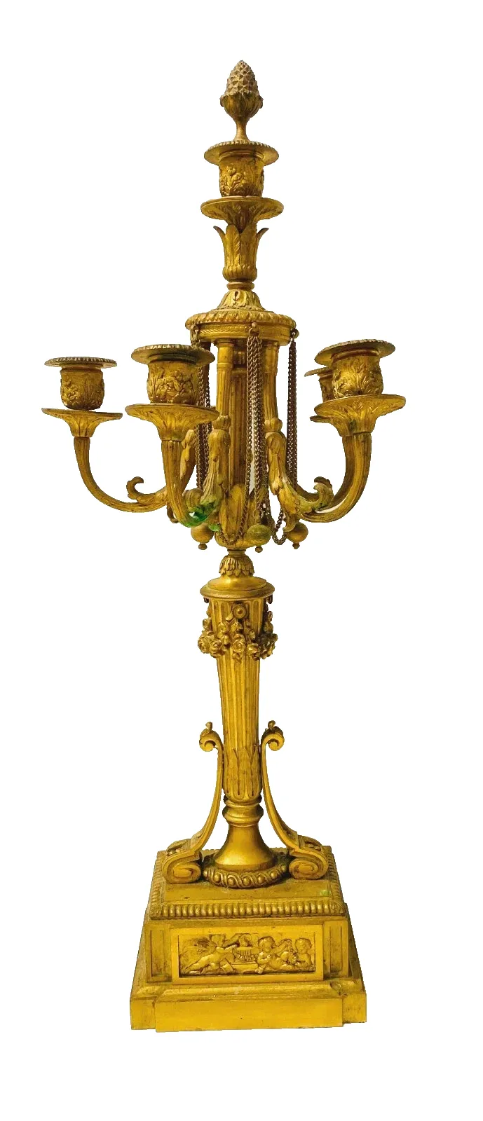 19th Century Gilded And Chiseled Bronze Candle Holder