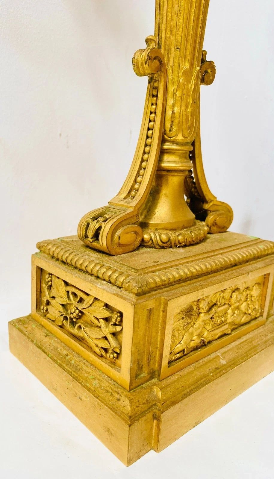 19th Century Gilded And Chiseled Bronze Candle Holder photo vintage