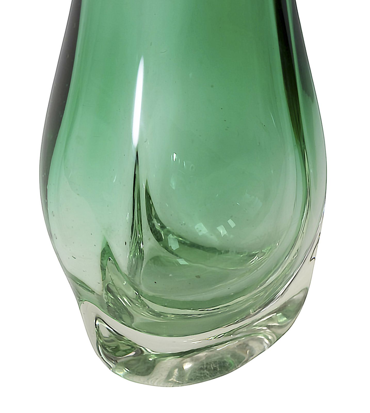 Large Tall Vintage Handmade Emerald Green Murano Glass Vase photo Home Decor