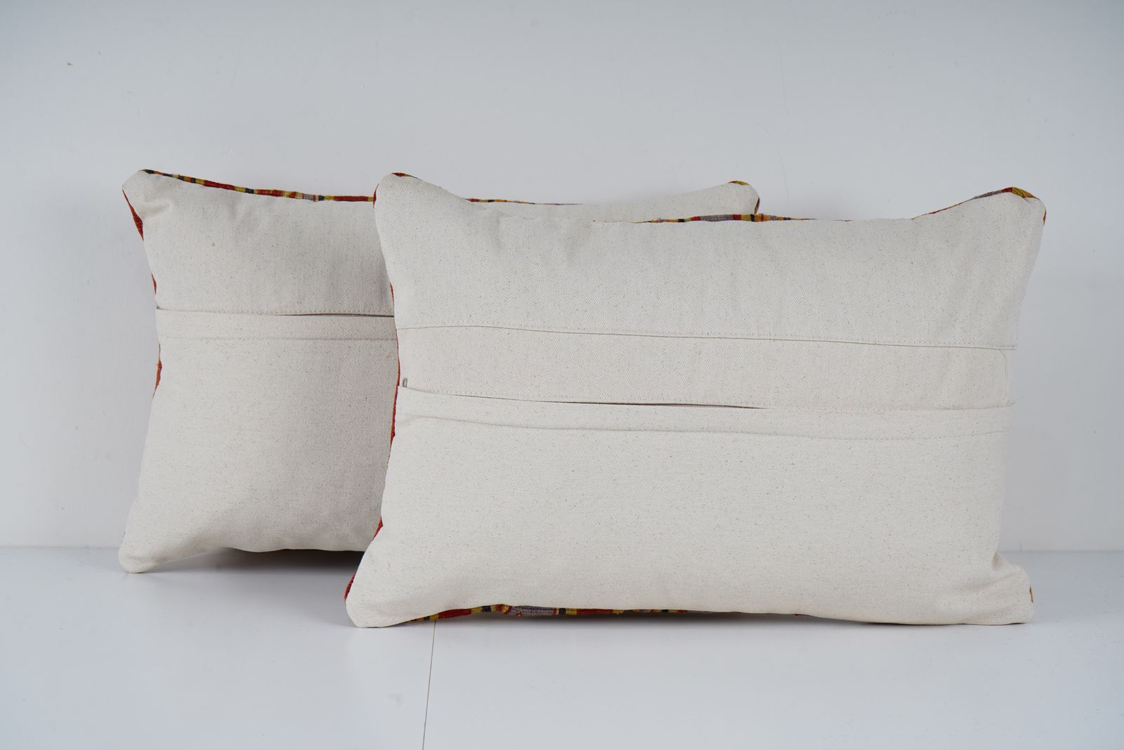 Turkish Kilim Lumbar Pillow Covers Set, Organic Wool Outdoor Striped Kilim Cushion Covers, Perfect Anatolian Home Accent Gift photo furniture