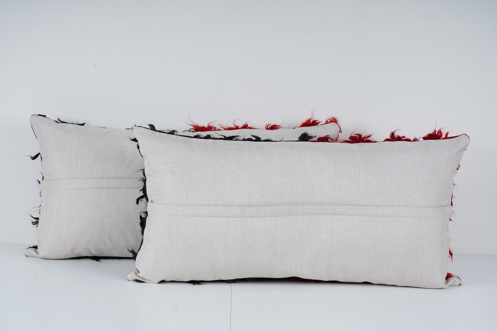 Turkish Shaggy Pillow, Matching Home Decor Tulu Pillow Cases Fashioned From A Mid 20th Century Tulu Rug photo for sale