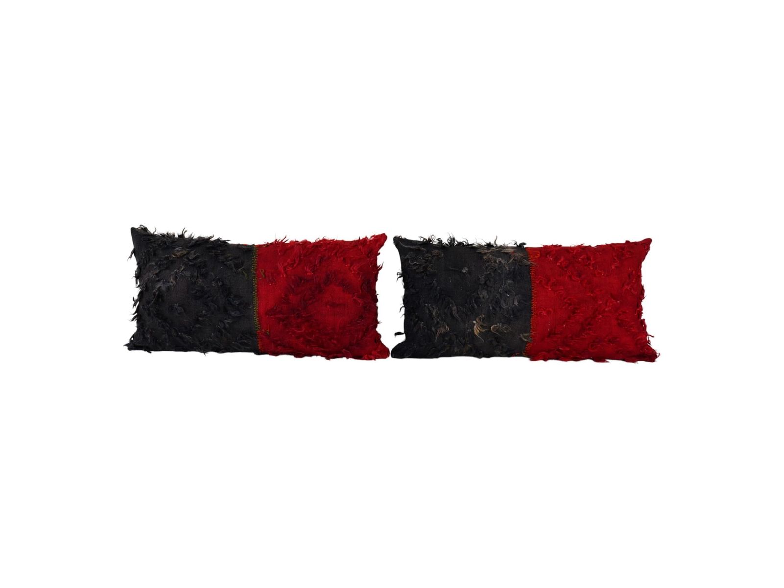 Turkish Shaggy Pillow, Matching Home Decor Tulu Pillow Cases Fashioned From A Mid 20th Century Tulu Rug