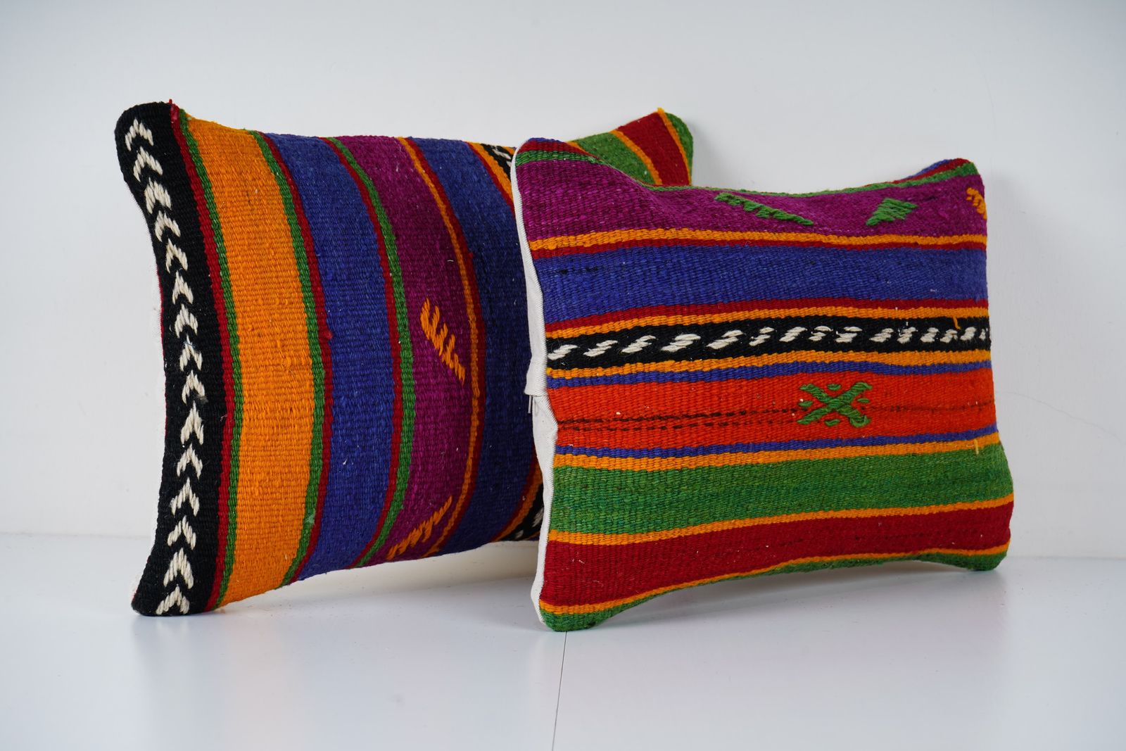 Turkish Oushak Kilim Pillow Red Cover, Wool Boho Woven Carpet Pillow Cover, Oversize Turkish Lumbar Cushion photo furniture