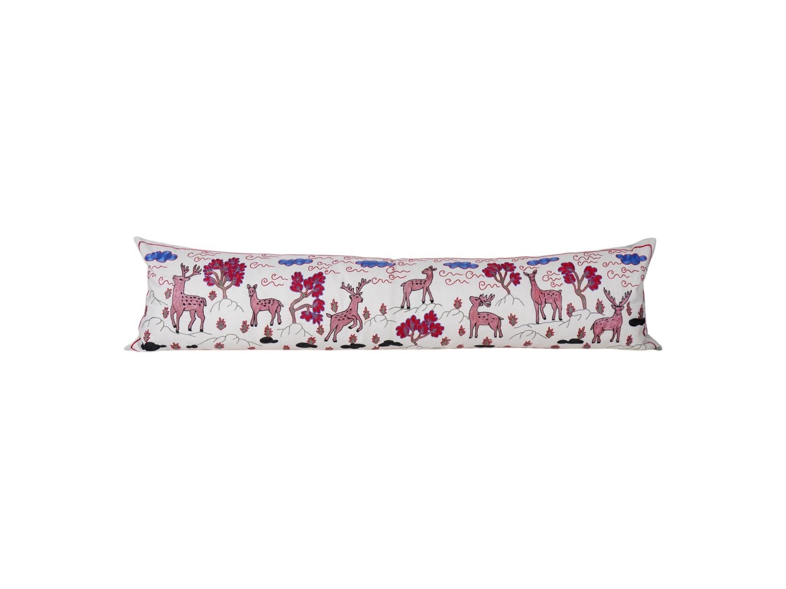 Tashkent Suzani Animal Bedding Pillow Case Made From A 19th Century Suzani   Lumbar Deer Cushion Cover