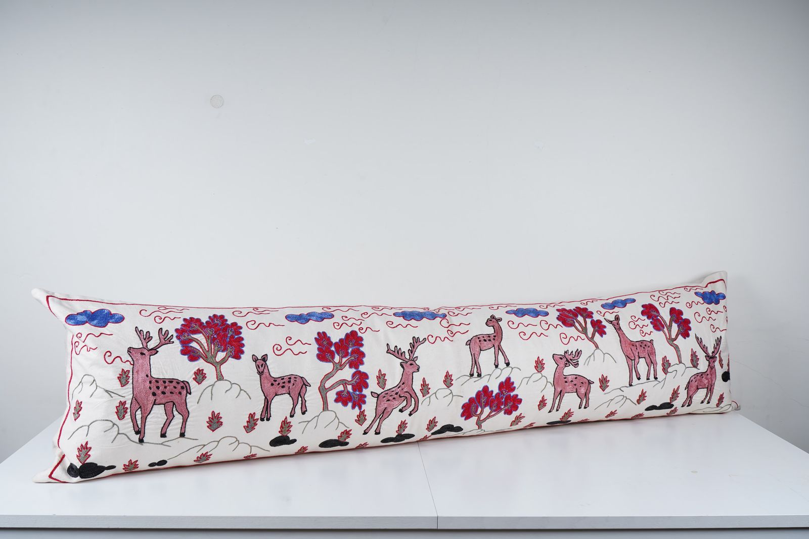 Tashkent Suzani Animal Bedding Pillow Case Made From A 19th Century Suzani   Lumbar Deer Cushion Cover photo furniture