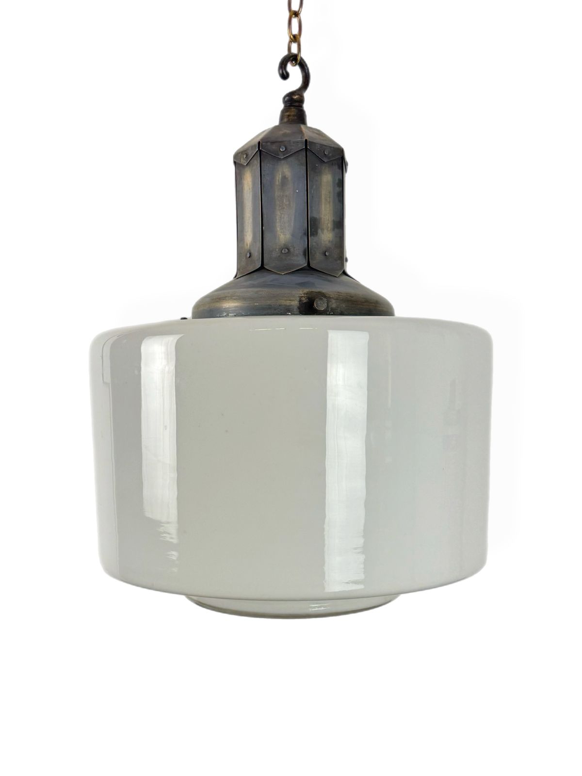 Exceptional Art Deco Opaline Pendant Light (25141) photo buy