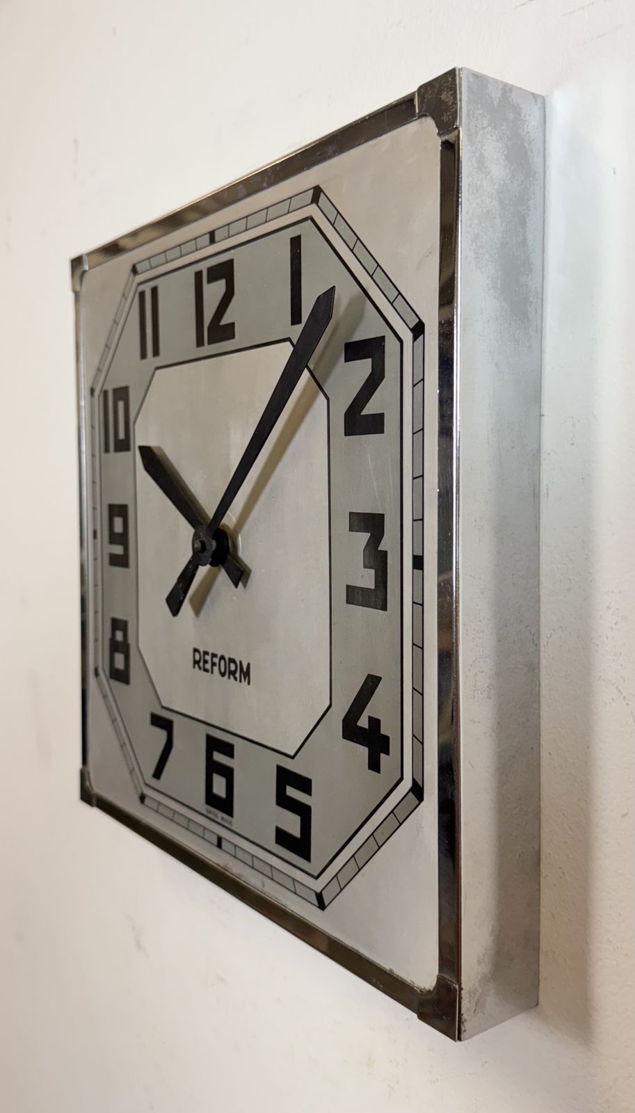 Vintage Swiss Square Wall Clock From Reform, 1950s photo buy