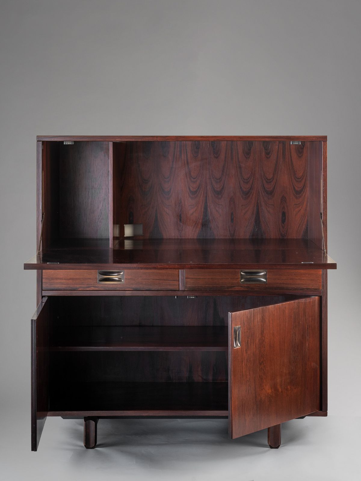 Stildomus, Bar/Cabinet In Rosewood With Metal Details, Italy, 1960s photo furniture