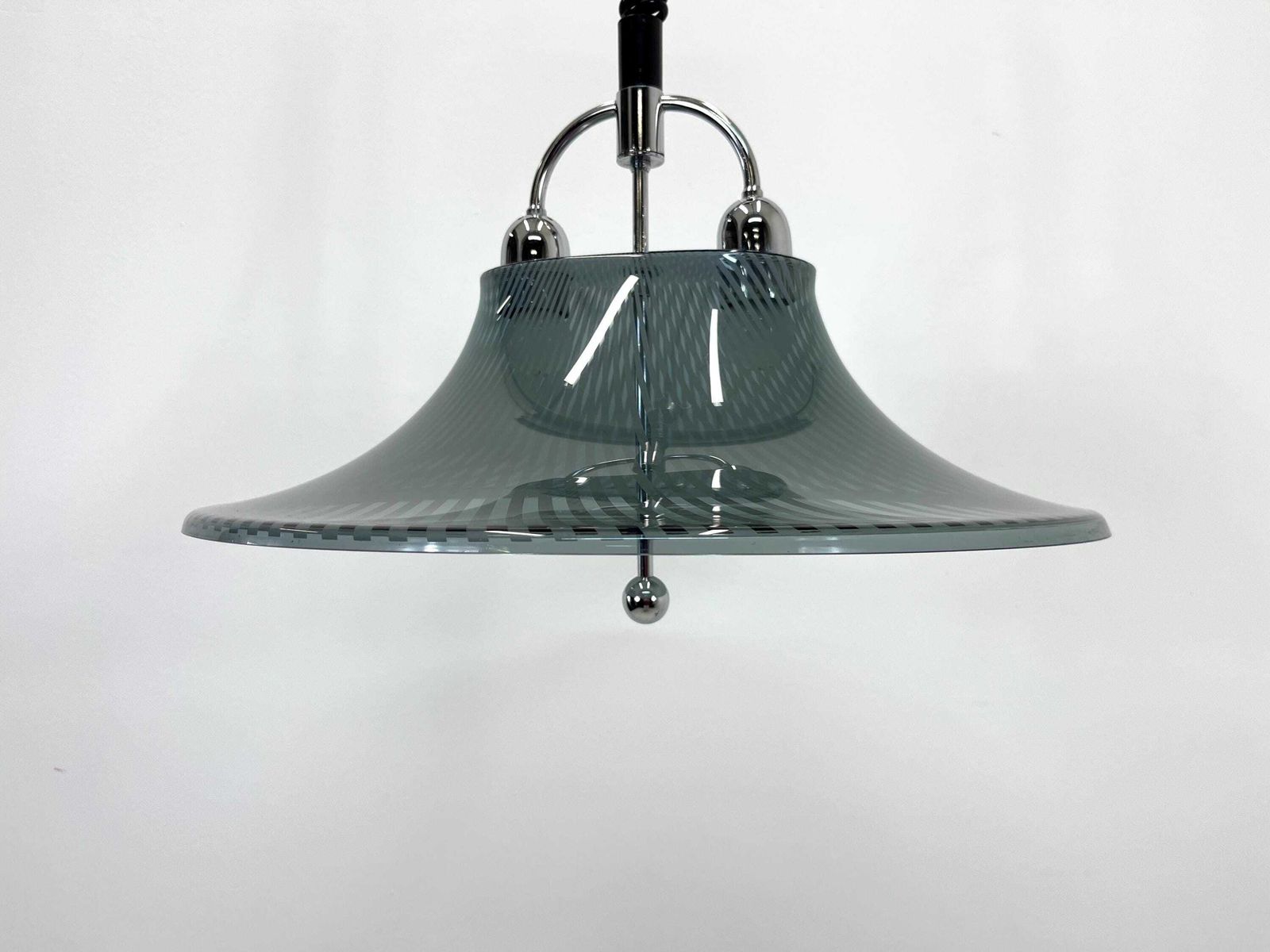 Meblo Pendant Lamp 1970's / Striped Acrylic Pendant Lamp Edel Acryl / Adjustable Lamp / Pull Down Lamp / Elegant Lamp