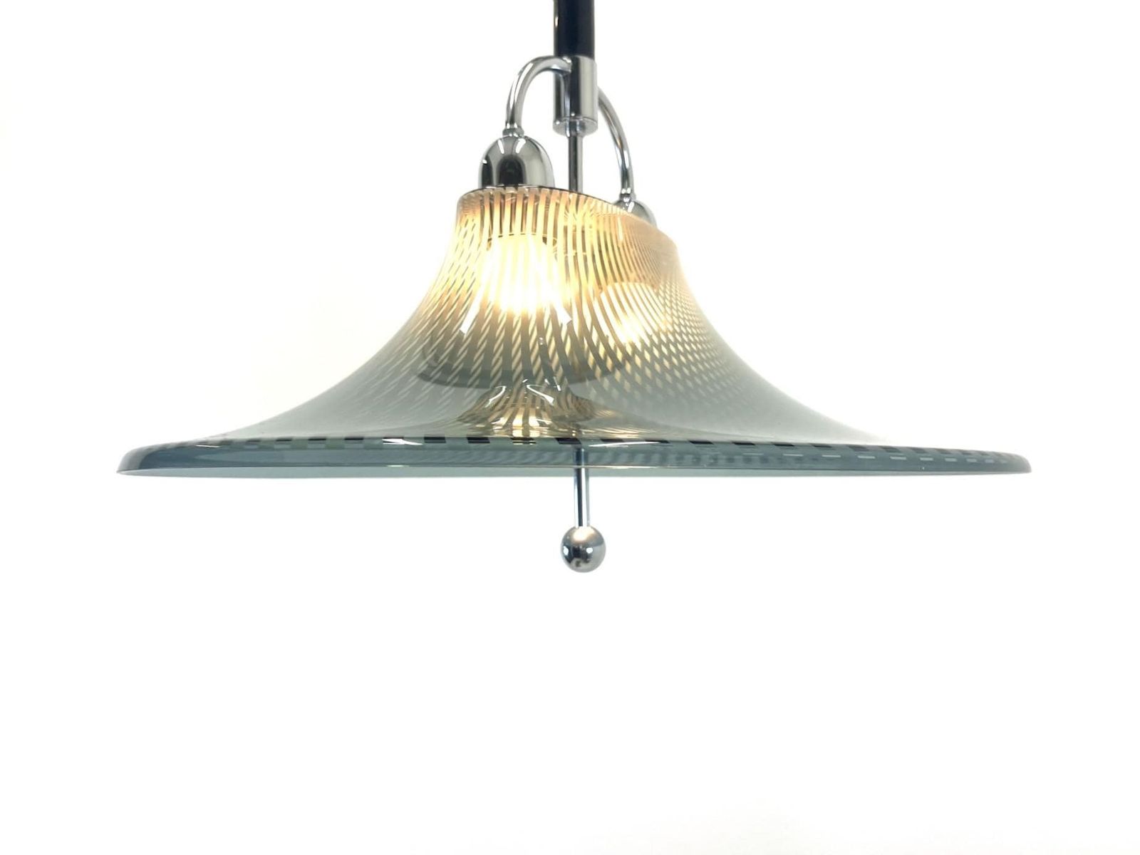 Meblo Pendant Lamp 1970's / Striped Acrylic Pendant Lamp Edel Acryl / Adjustable Lamp / Pull Down Lamp / Elegant Lamp photo 501.0