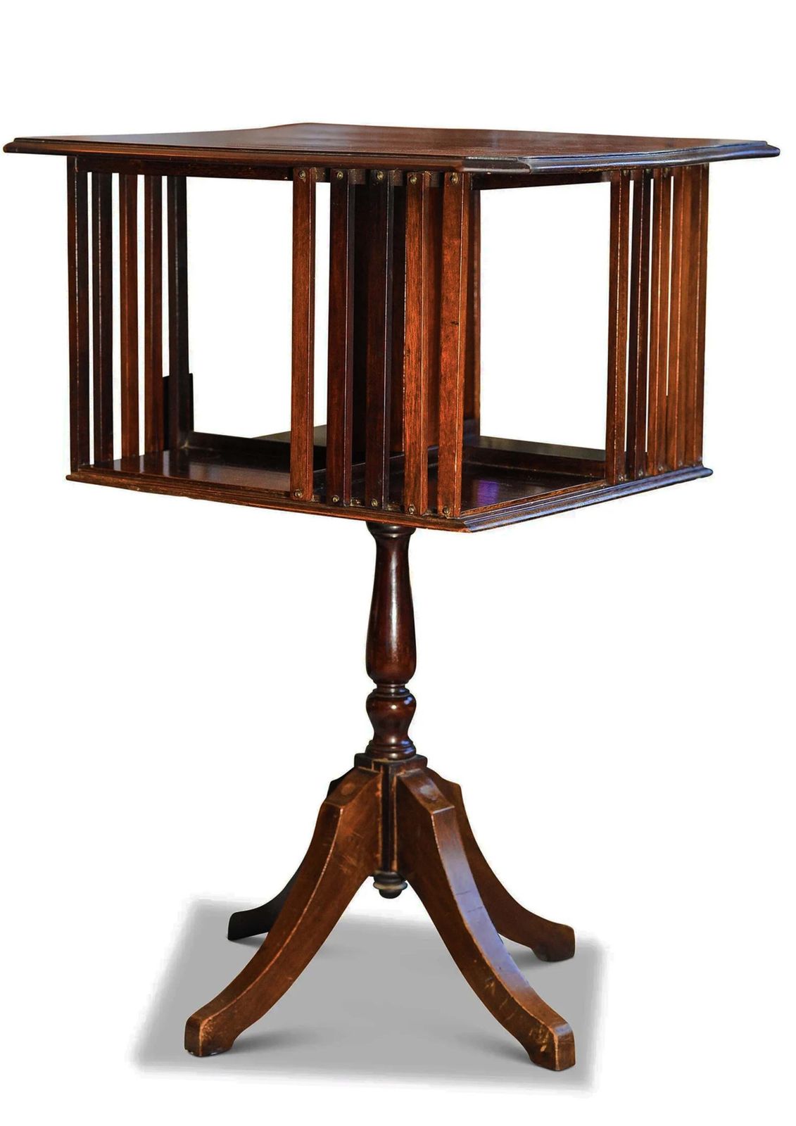 Victorian Handmade Floor Standing Revolving Bookcase With Chamfered Edge 1800's photo Furniture