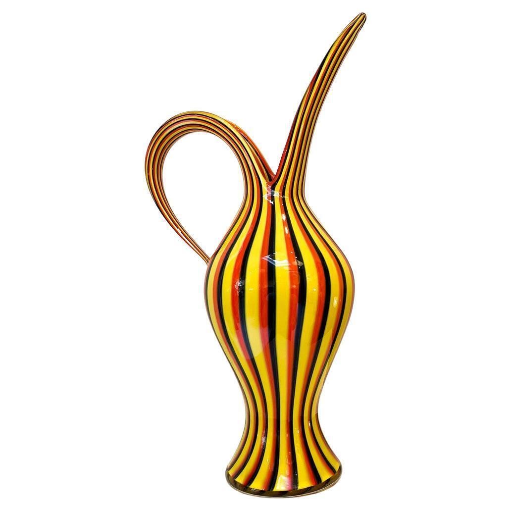 "Rigati" Carafe By Anna Gili For Salviati, Italy, 1990s