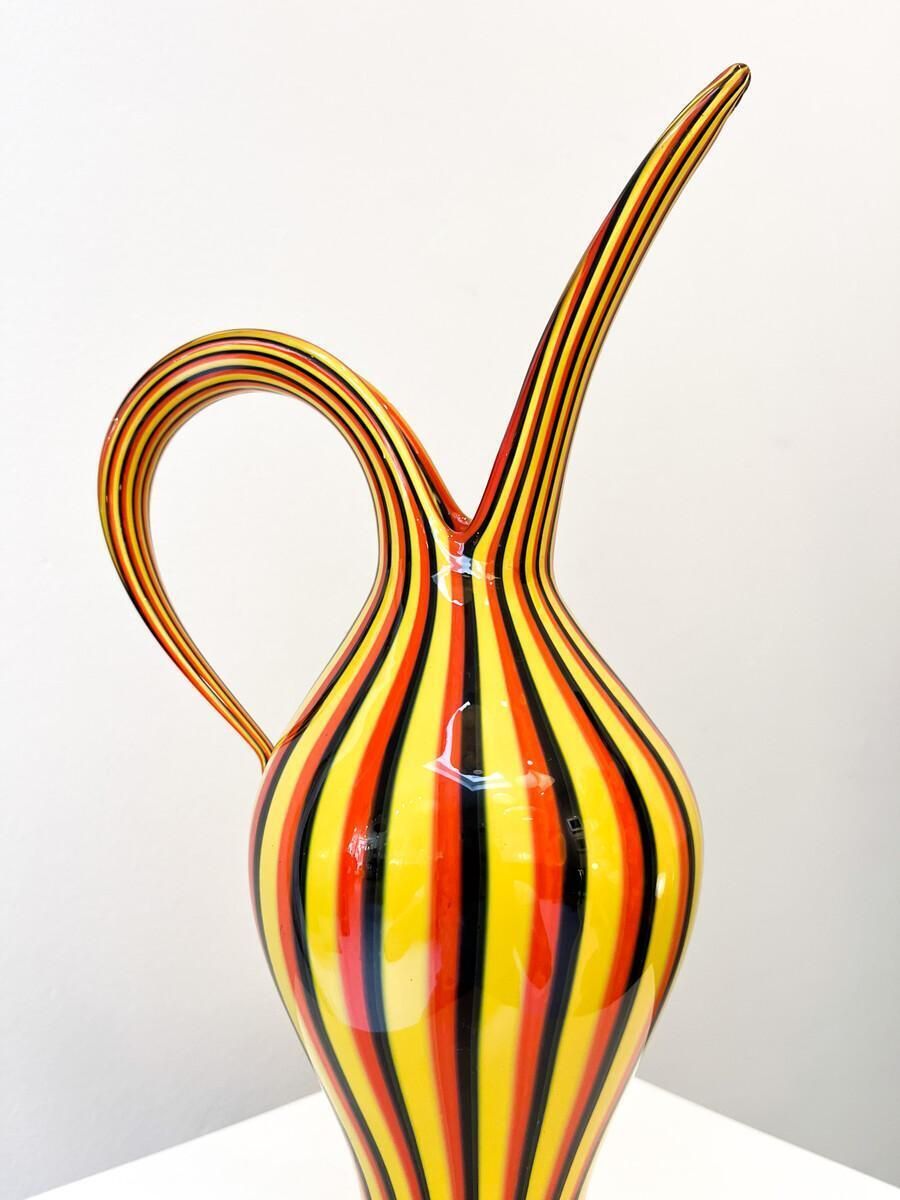 "Rigati" Carafe By Anna Gili For Salviati, Italy, 1990s photo for sale