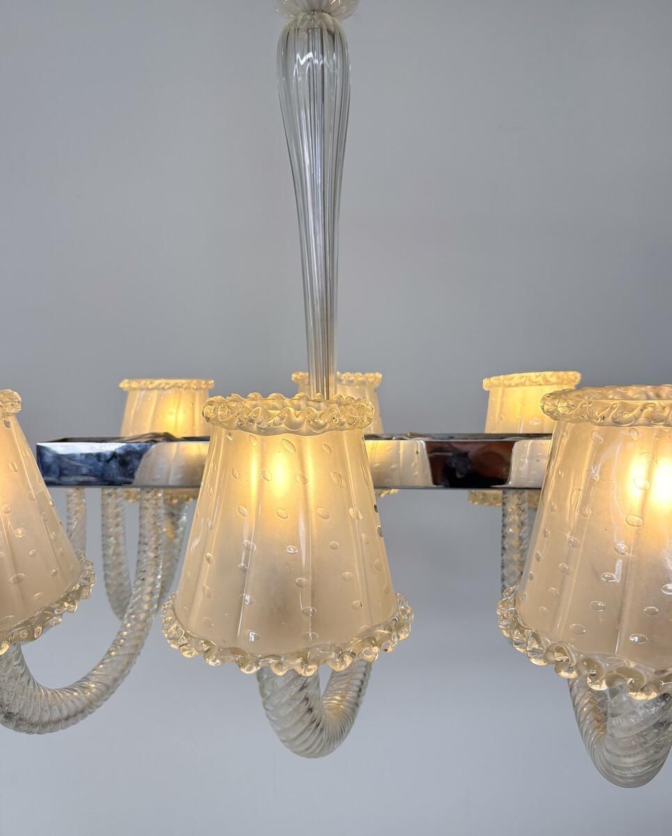 Barovier And Toso Chandelier, Murano Glass   8 Sconces photo 7511.0