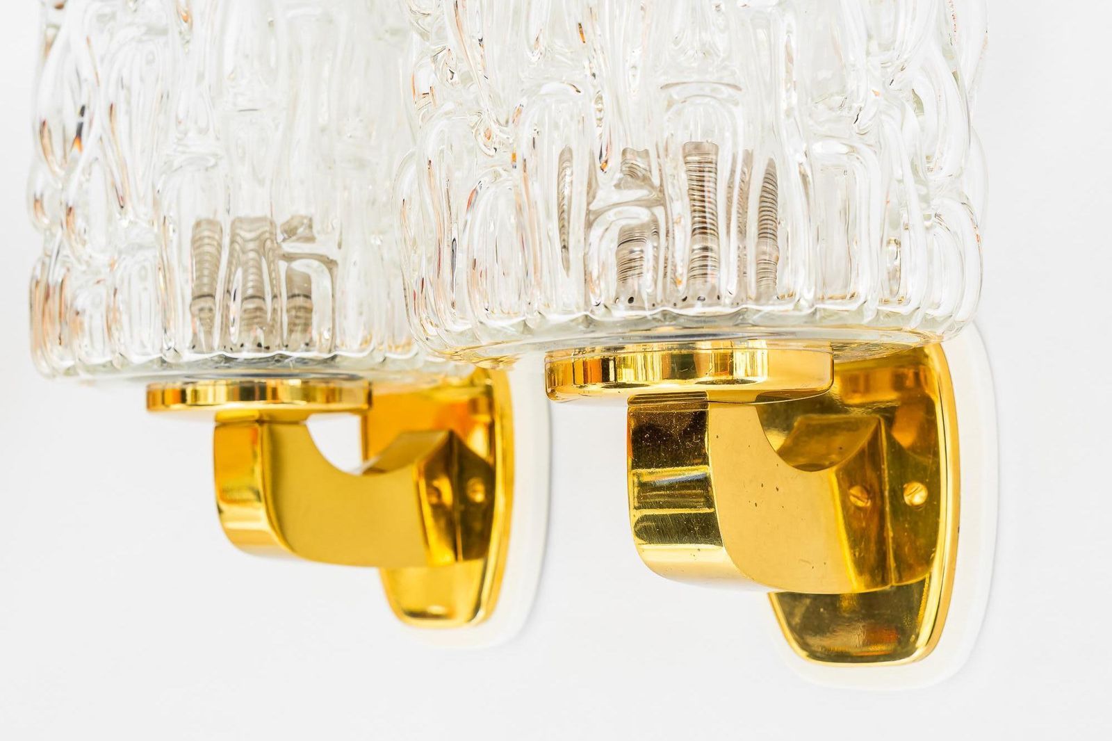 2 Rupert Nikoll Wall Lamps With Structure Glass Vienna Around 1950s photo 435.0