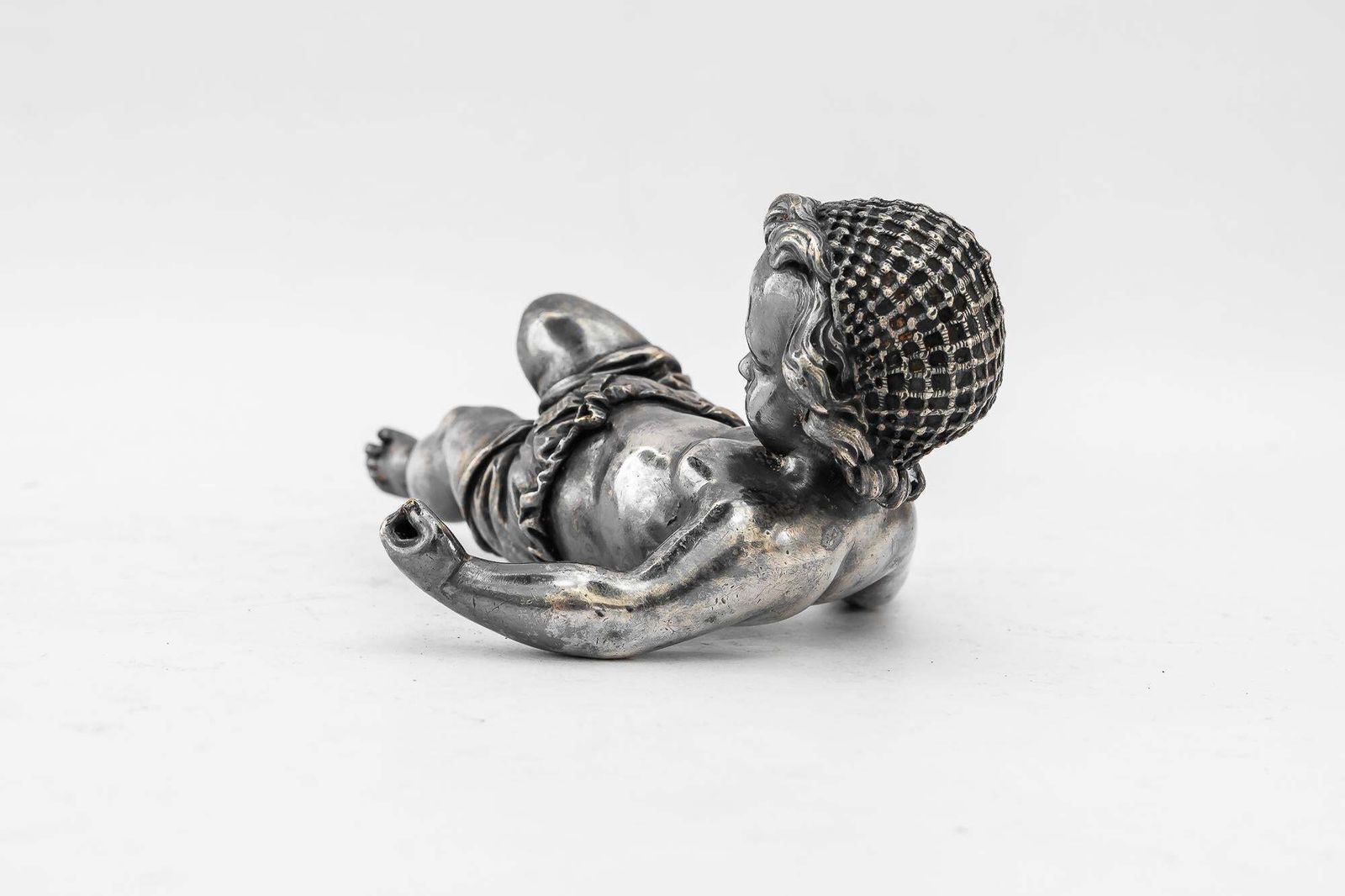 Art Deco Bronze (Silvered) Paperweight Putto Vienna Around 1920s photo for sale