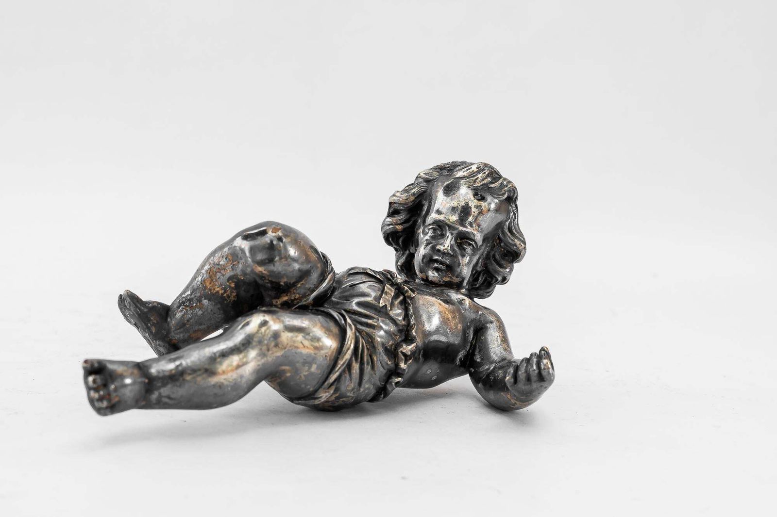 Art Deco Bronze (Silvered) Paperweight Putto Vienna Around 1920s photo buy