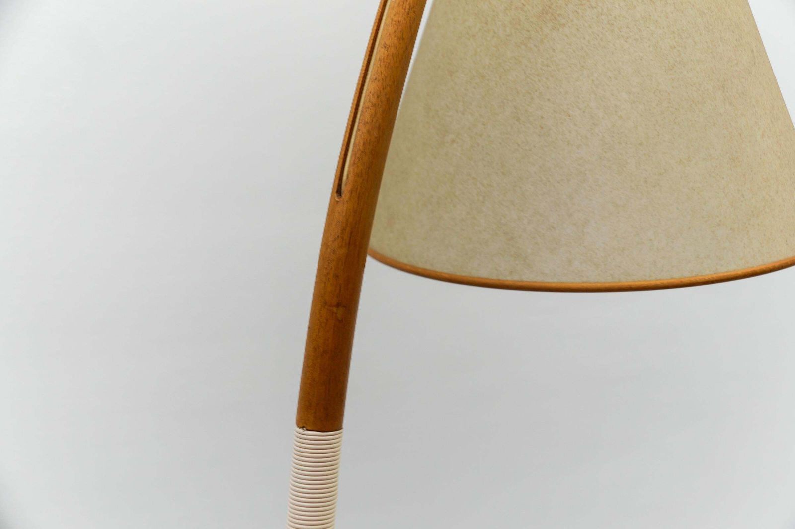 photo vinterior Mid Century Modern Scandinavian Wooden Arc Floor Lamp, 1950s