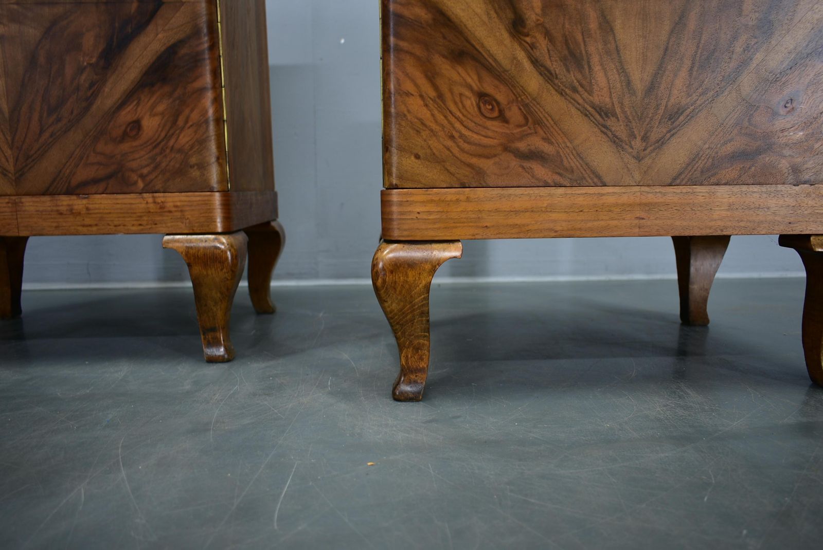 Furniture 1932s Pair Of Art Deco Bedside Tables, Czechoslovakia photo