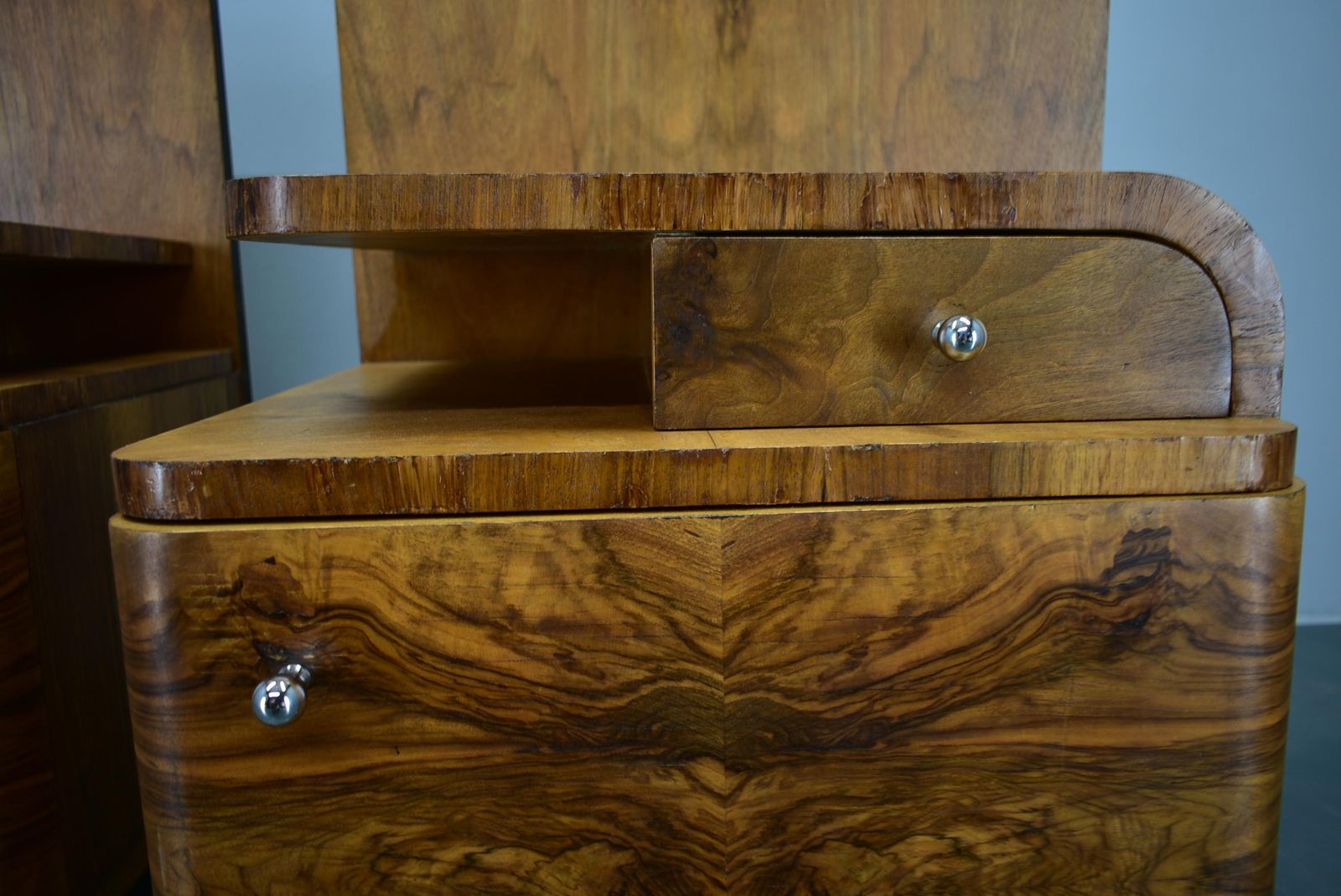 1939s Pair Of Art Deco Bedside Tables, Czechoslovakia photo 1225.0