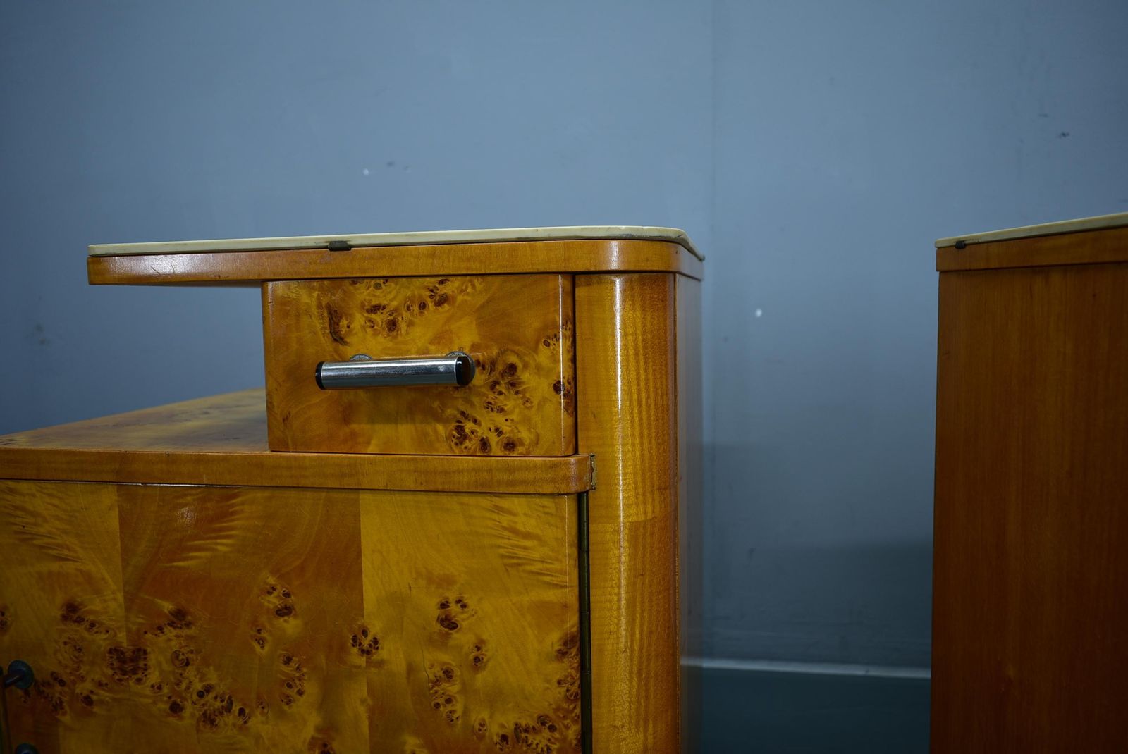 1940s Set Of Bedside Tables By Jindrich Halabala, Czechoslovakia photo vinterior