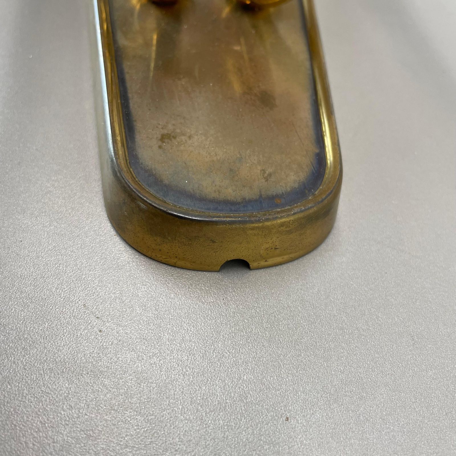 photo furniture Unique Set Of 2 Brass Gio Ponti Style Theatre Wall Light Sconces, Italy, 1950s