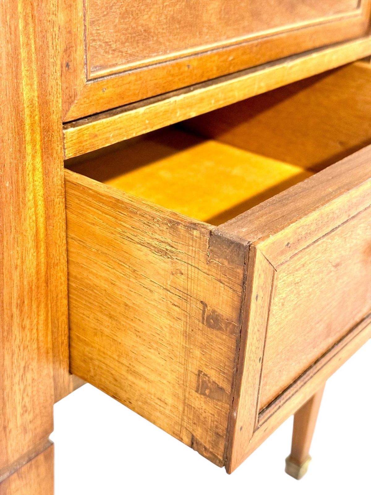 Furniture Petite French Walnut Demilune Commode, Marble Top, Late 19th Century photo