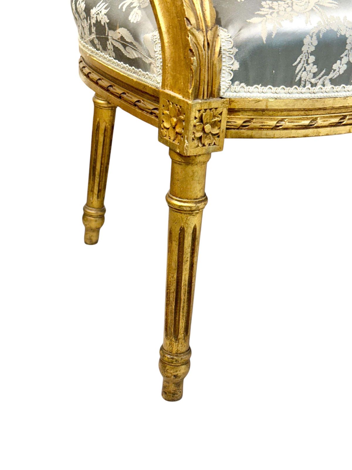 Louis XVI Style French Carved And Gilded Sofa, 19th Century photo for sale