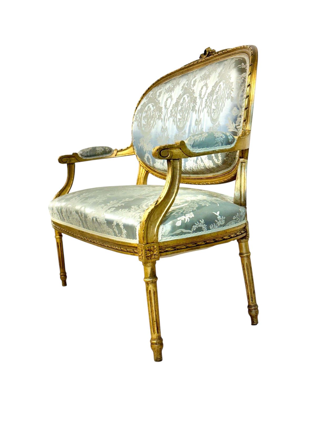 Louis XVI Style French Carved And Gilded Sofa, 19th Century photo Furniture