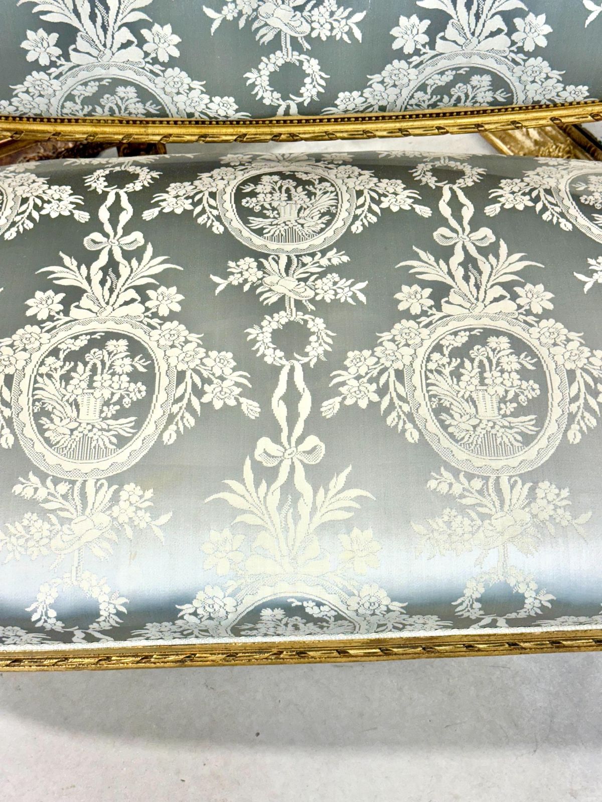 Furniture Louis XVI Style French Carved And Gilded Sofa, 19th Century photo