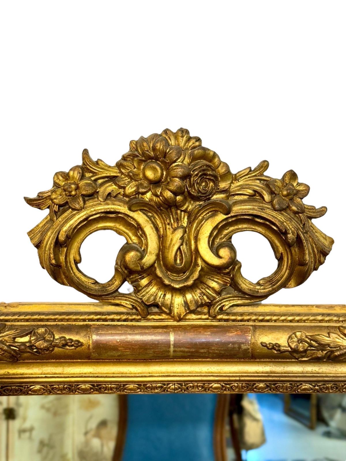 19th Century Louis XVI Giltwood Console Mirror With Carved Details photo 2876.0