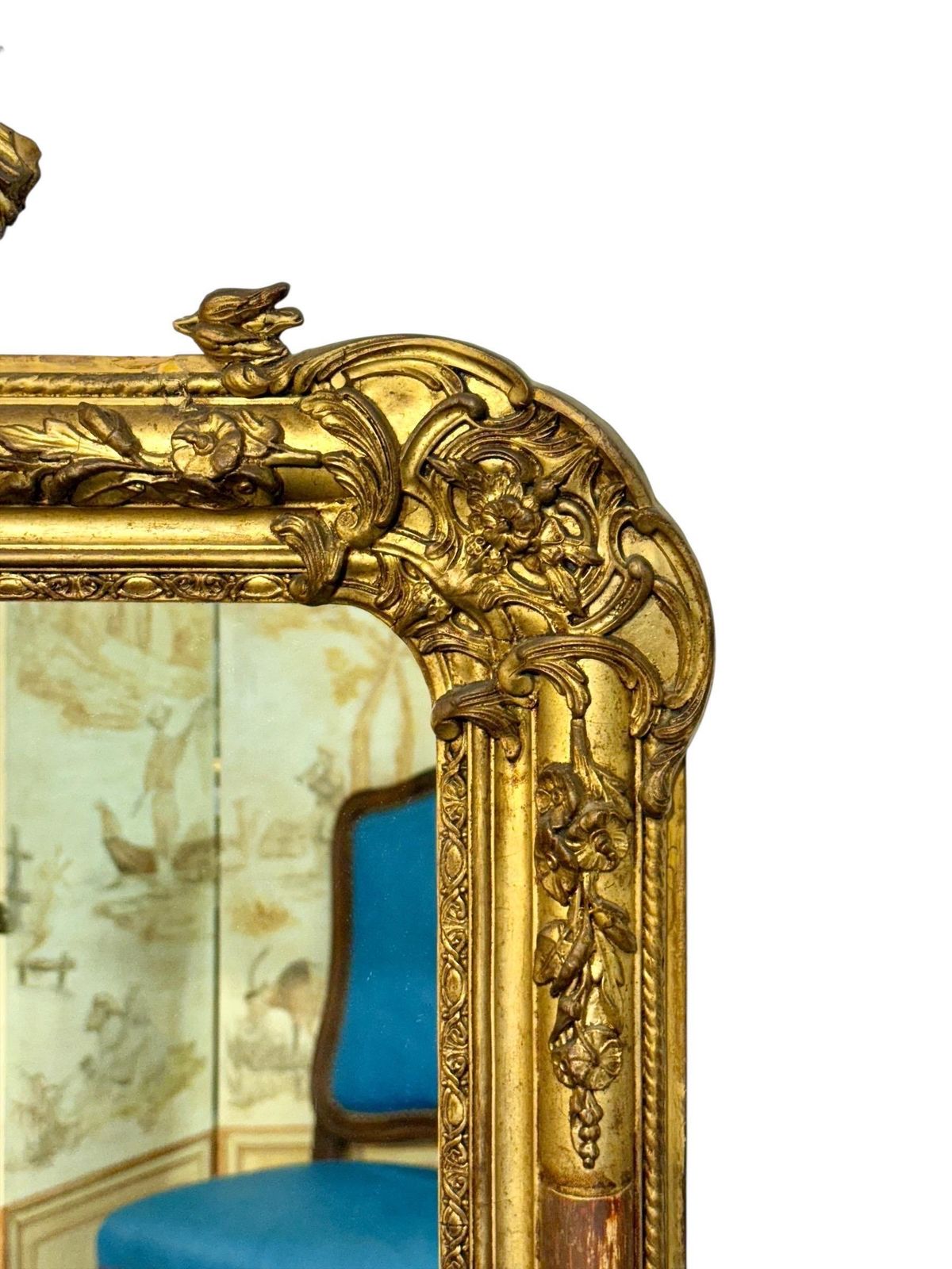 19th Century Louis XVI Giltwood Console Mirror With Carved Details photo buy