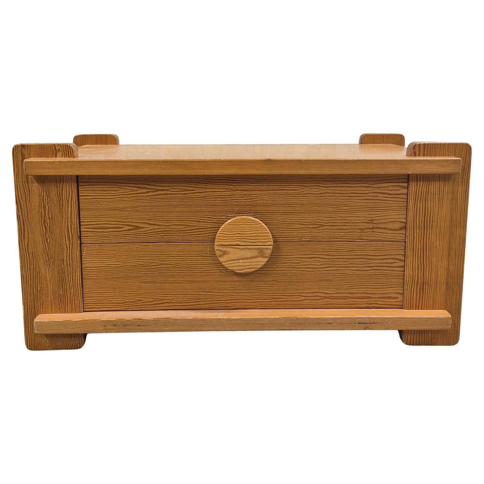 Chest Of Drawers In Solid Pine, By Swed Form Skillingaryd, Swedish Brutalism