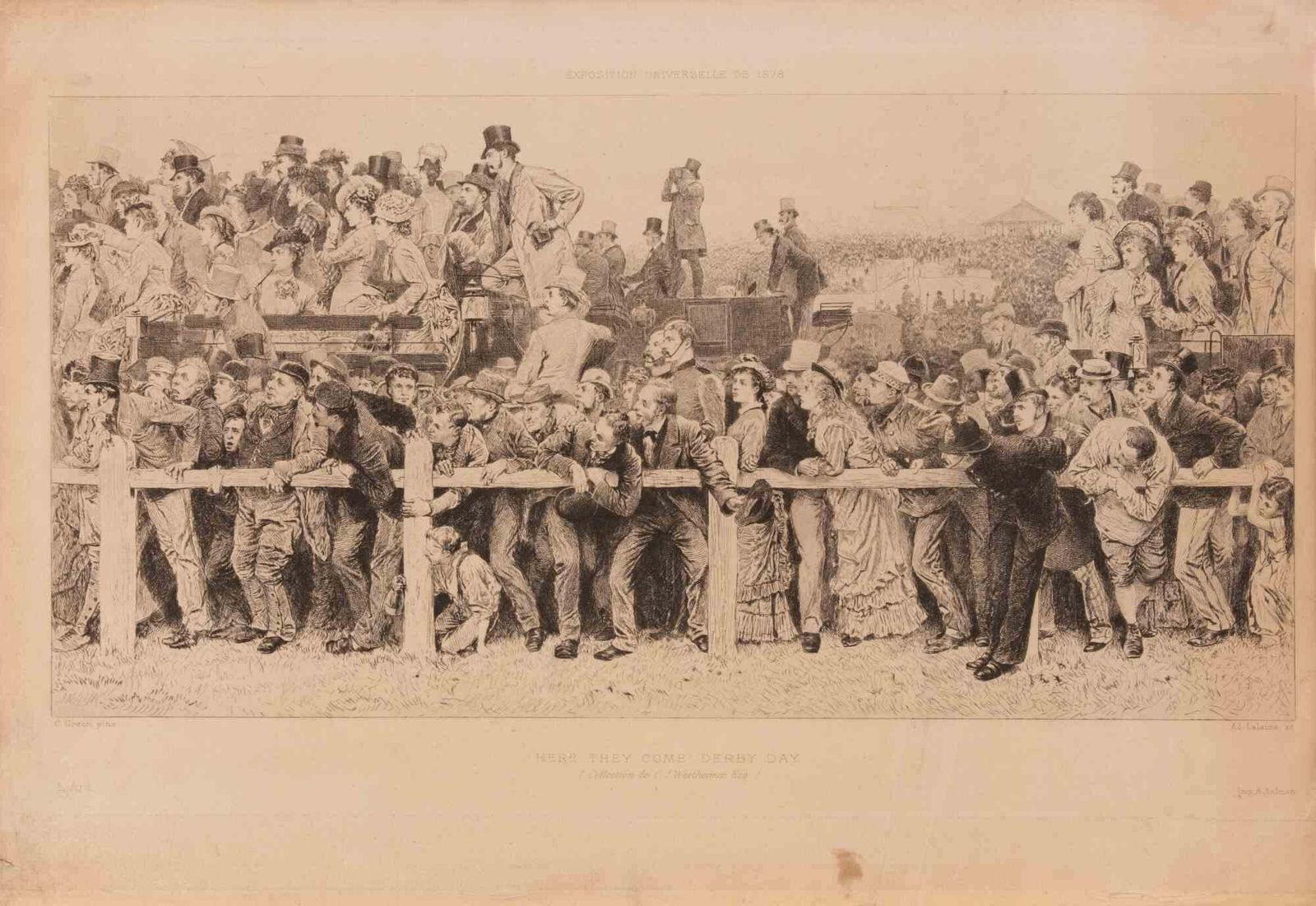 Adolphe Lalauzehere They Come Derby Day   Etching By Adolphe Lalauze   18781878