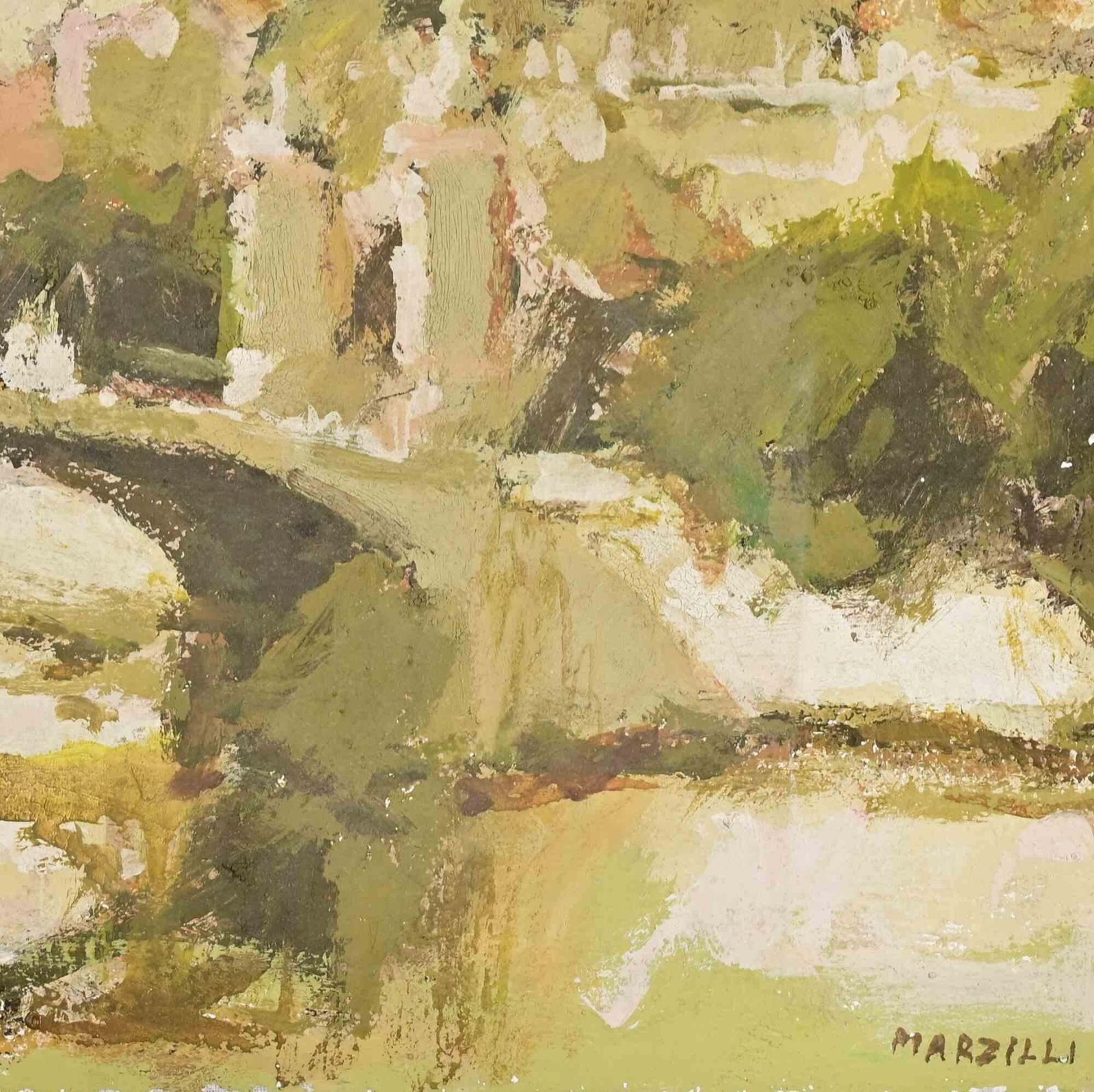 Franco Marzilliview Of Rome   Oil Painting By Franco Marzilli   1970s1970s photo for sale
