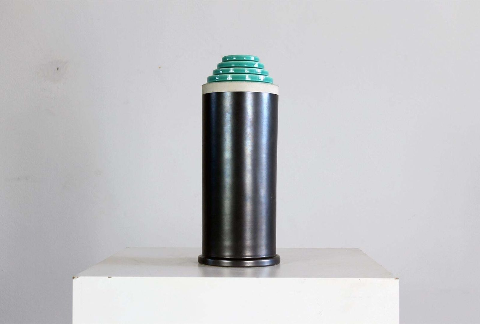 Ettore Sottsass Vase From Stepped Series In Enameled Ceramic By Bitossi 1990s photo buy