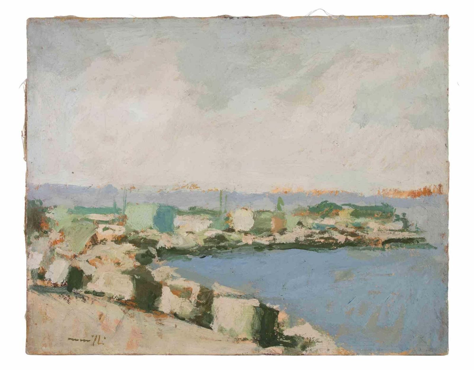 Franco Marzilliseaview   Oil Painting By Franco Marzilli   1970s1970s