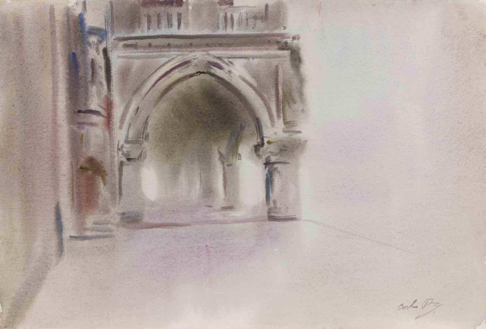 Carlo Ravagnanview Of Palazzo Ducale, Venice   Drawing By Carlo Ravagnan   19851985