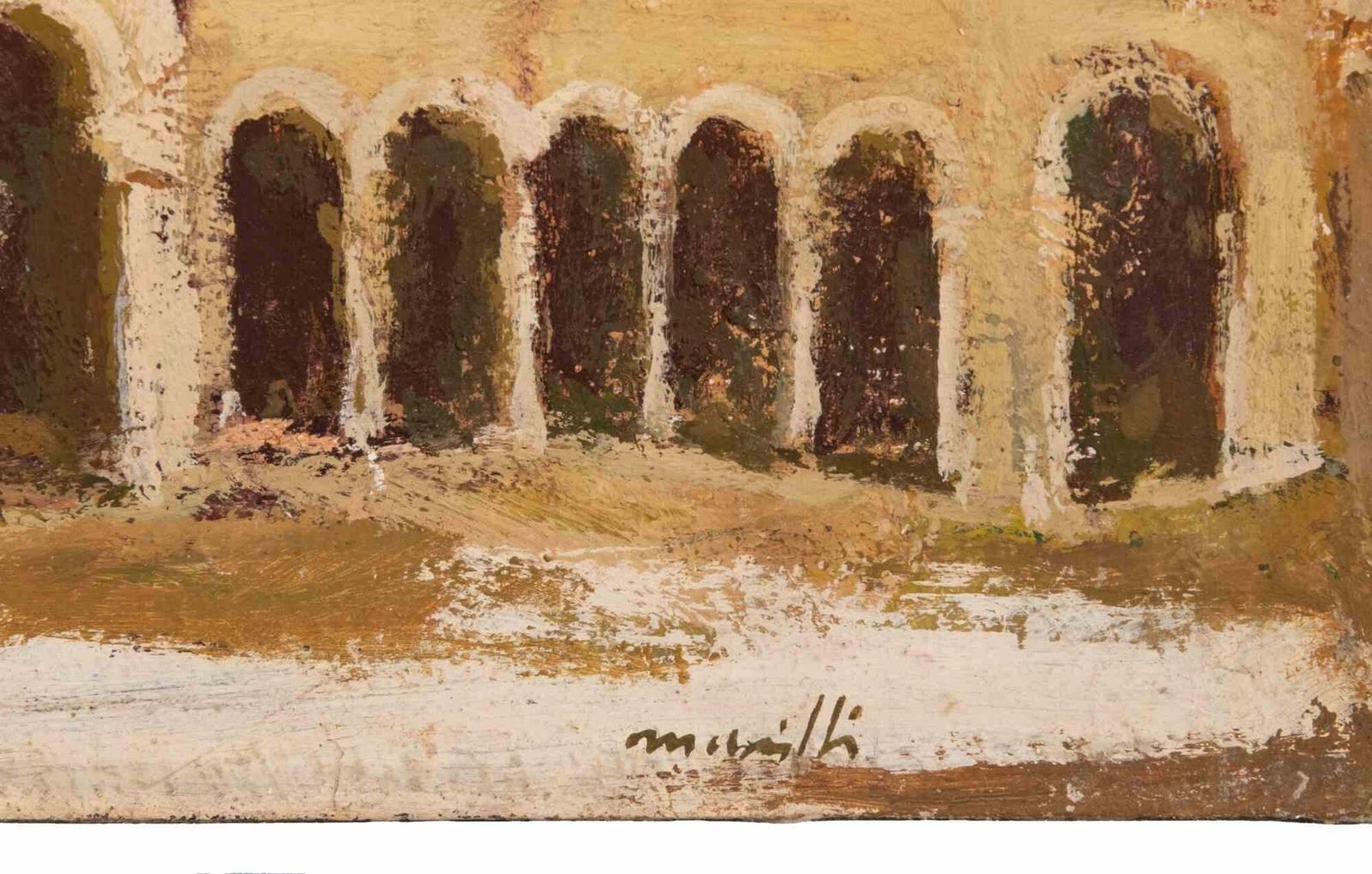 Franco Marzilliview Of Santuario Della Madonna...   Oil Painting By Franco Marzilli   1970s1970s photo Art
