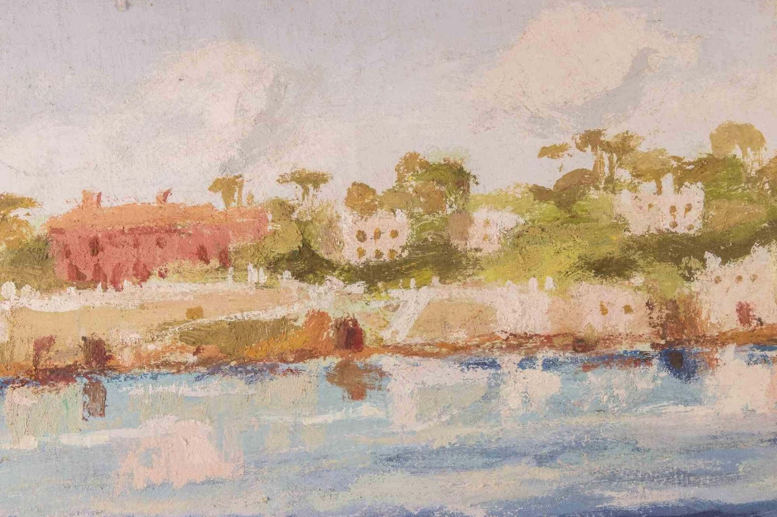 Franco Marzillisea View   Oil Painting By Franco Marzilli   1970s1970s photo for sale